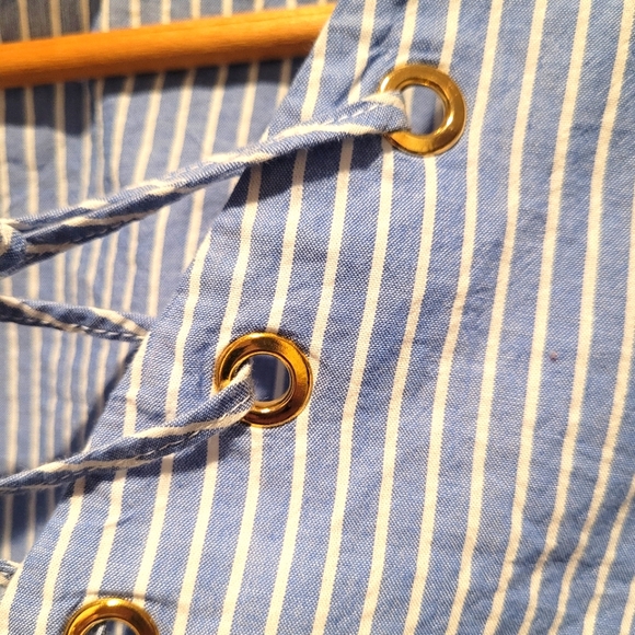 Zara Striped Blue & White Blouse - Picture 4 of 7